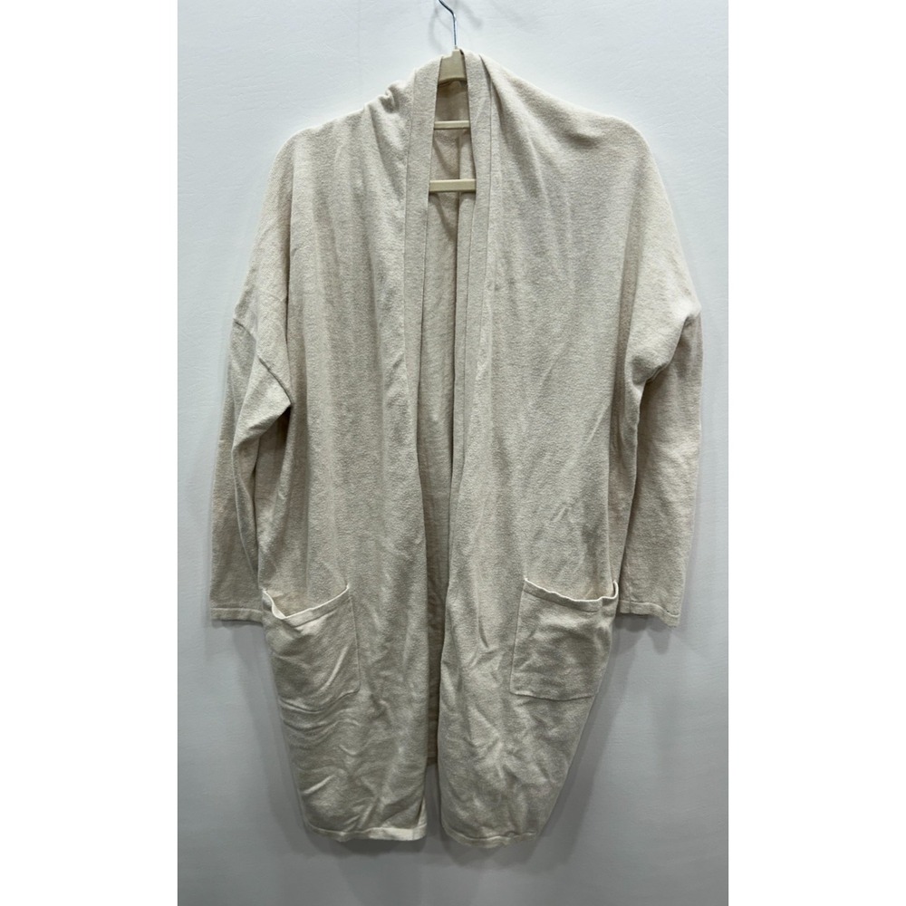 Pure Jill Cardigan Womens M Oatmeal Open Front Duster Basic‎ Neutral Layering